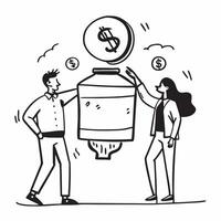 Young couple starting a retirement fund concept as High resolution image of a young couple starting a retirement fund with a glossy backdrop emphasizing early planning and the bene Dynamic Set 2 vector
