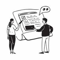 Young couple researching car reviews concept as High resolution image of a young couple researching reviews for their first car with a glossy backdrop emphasizing informed decision Dynamic vector