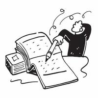 Writer working late into the night on a manuscript concept as A dedicated writer works late into the night on a manuscript illustrating creativity and persistence Ideal for litera Dynamic vector