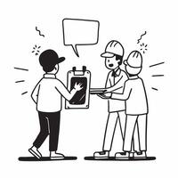 Workers performing a safety check during holiday preparations concept as High resolution image of workers performing a safety check during holiday preparations at work highlighting Dynamic vector