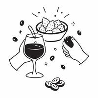 Wine pairing with tapas concept as High resolution image of a wine pairing with tapas with a glossy backdrop showcasing the diverse and flavorful small plates of tapas paired with Dynamic vector