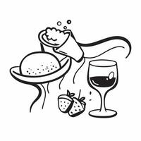 Wine pairing with Italian cuisine concept as High resolution image of a wine pairing with Italian cuisine with a glossy backdrop highlighting the rich and traditional flavors of It Dynamic vector