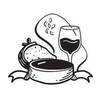Wine pairing with comfort food concept as High resolution image of a wine pairing with comfort food with a glossy backdrop showcasing the warm and hearty flavors of comfort dishes Dynamic vector