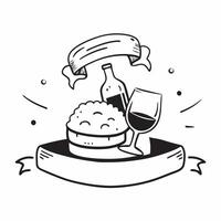 Wine pairing with a gourmet meal concept as High resolution image of a wine pairing with a gourmet meal with a glossy backdrop capturing the refined and luxurious experience of fin Dynamic vector