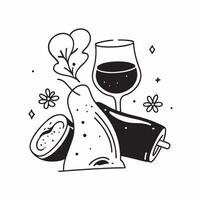 Wine and meat pairing concept as High resolution image of a wine and meat pairing with a glossy backdrop showcasing the bold and rich flavors of meat dishes paired with robust wine Dynamic vector