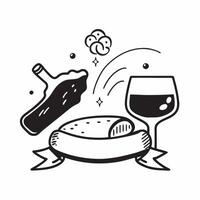 Wine and meat pairing concept as High resolution image of a wine and meat pairing with a glossy backdrop showcasing the bold and rich flavors of meat dishes paired with robust wine Dynamic Set 2 vector