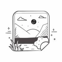 White minimalist border frame mockup concept as High resolution mockup of a white minimalist border frame with a calming nature scene ideal for clean and fresh design themes in Ph Dynamic vector