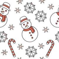 Whimsical snowmen and candy canes seamless tile pattern with playful holiday elements concept as Playful snowmen and candy canes create whimsical seamless tile pattern with festive Dynamic vector
