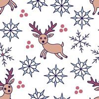 Whimsical reindeer and snowflakes seamless tile pattern with playful holiday elements concept as Playful reindeer and whimsical snowflakes create seamless tile pattern with festive Dynamic vector