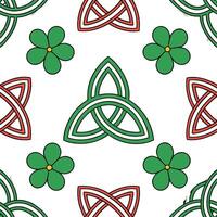 Whimsical leprechauns and Celtic knots seamless tile pattern with vibrant colors concept as Vibrant colors highlight whimsical leprechauns intertwined with Celtic knots in seamless Dynamic vector