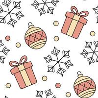 Whimsical Christmas gifts and snowflakes seamless tile pattern with playful holiday elements concept as Playful Christmas gifts and whimsical snowflakes create seamless tile patter Dynamic vector