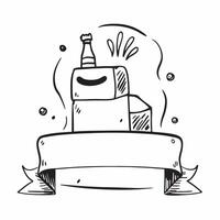 Wedding cake and champagne bottle symbol with copy space for website banners concept as A sleek wedding cake and champagne bottle symbol with generous copy space suitable for creat Dynamic vector