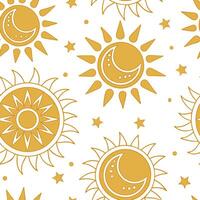 Warm summer sun seamless pattern with sun circles and golden tones for a cheerful vibe concept as Bright sun circles and golden tones arranged in a seamless pattern for a cheerful Dynamic vector