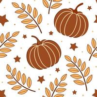 Warm autumn harvest moons and stars seamless tile pattern with cozy textures and rich colors concept as Harvest moons and stars in warm autumn colors create a cozy seamless tile pa Dynamic vector