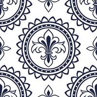 Vintage medallion seamless tile pattern ornate details isolated white background perfect for classic home decor concept as Creating seamless tile pattern featuring vintage medallio Dynamic Set 15 vector