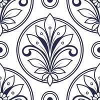 Vintage medallion seamless tile pattern ornate details isolated white background perfect for classic home decor concept as Creating seamless tile pattern featuring vintage medallio Dynamic vector