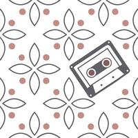 Vintage inspired retro geometric seamless tiles muted tones on white background perfect for elegant spaces concept as Creating vintage inspired seamless tile with retro geometric p Dynamic vector