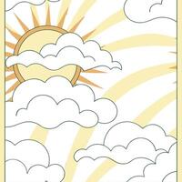Vibrant spring sky seamless tile pattern with bright sun and light clouds for a refreshing spring day concept as Bright sun and light clouds form a vibrant spring sky creating a se Dynamic vector