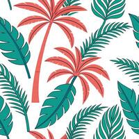 Vibrant summer leaves seamless pattern with banana leaves and tropical greenery for bold summer vibes concept as Bold banana leaves and tropical greenery arranged in a seamless til Dynamic Set 2 vector