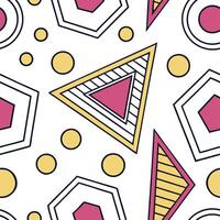 Vibrant retro polygon seamless tiles complementary bright colors on white background ideal for lively designs concept as Designing vibrant seamless tile with retro polygons in comp Dynamic vector