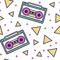 Vibrant retro polygon seamless tiles neon colors on white background excellent for nightlife themes concept as Creating vibrant seamless tile with retro polygons in neon colors on Dynamic vector