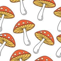 Vibrant autumn mushrooms seamless tile pattern with colorful caps and earthy stems concept as Colorful mushroom caps and earthy stems create a vibrant autumn mushrooms seamless til Dynamic vector