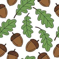 Vibrant acorns and oak leaves seamless tile pattern with deep brown and green tones concept as Deep brown acorns and green oak leaves create a vibrant seamless tile pattern for aut Dynamic vector