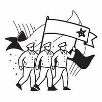 Veterans marching in a parade concept as High resolution image of veterans marching in a parade on Independence Day with a glossy backdrop showcasing the honor and respect for thei Dynamic Set 2 vector