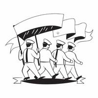 Veterans marching in a parade concept as High resolution image of veterans marching in a parade on Independence Day with a glossy backdrop showcasing the honor and respect for thei Dynamic vector