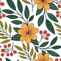 Vibrant autumn floral bouquet seamless tile pattern with colorful blossoms and lush greenery concept as Colorful autumn blossoms and lush greenery create a vibrant seamless floral Dynamic vector