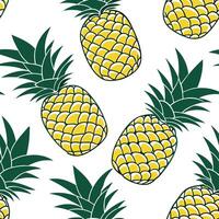 Tropical pineapple seamless tile pattern with vibrant yellow and green hues for a lively beach feel concept as Pineapples with vibrant yellow and green hues create a tropical seaml Dynamic vector