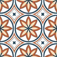 Traditional Moroccan mosaic and geometric patterns seamless tile pattern with bold colors concept as Bold colors highlight traditional Moroccan mosaic and geometric patterns in sea Dynamic vector