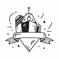 Tent and water bottle icon with ample space for text and graphics concept as An iconographic tent and water bottle design offering ample space for both text and graphics perfect fo Dynamic vector