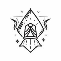 Tent and campfire icon with copy space on white background concept as A illustration of a tent and campfire icon with ample copy space on a white background perfect for repr Dynamic vector