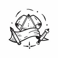 Tent and hiking poles symbol with copy space for travel gear concept as An outdoor gear oriented tent and hiking poles symbol with ample copy space ideal for visualizing camping eq Dynamic vector