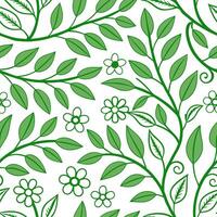 Textured spring garden seamless pattern with greenery and vines for a lush nature inspired theme concept as Seamless greenery and vine elements arranged for a lush spring garden lo Dynamic vector