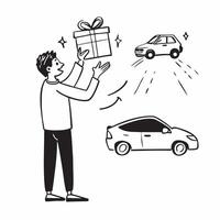 Teen receiving first car as gift concept as High resolution image of a teen receiving their first car as a gift with a glossy backdrop capturing the joy and excitement of this spec Dynamic Set 2 vector