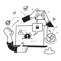 Team responding to a cybersecurity breach concept as High resolution image of a team responding to a cybersecurity breach with a panicked atmosphere emphasizing the urgency and cri Dynamic Set 2 vector