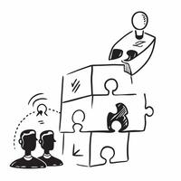 Team leader with puzzle pieces concept as A team leaders profile combined with puzzle pieces symbolizing management coaching and team building Perfect for teamwork and corporate a Dynamic vector