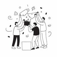 Team ensuring safety during a festive office decoration concept as High resolution image of a team ensuring safety while decorating the office for a festive event capturing the ble Dynamic Set 2 vector