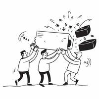 Team handling a PR disaster concept as High resolution image of a team handling a PR disaster with a panicked atmosphere capturing the urgency and stress of managing public relatio Dynamic vector