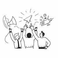 Team celebrating a successful product launch concept as High resolution image of a team celebrating a successful product launch capturing joy success and professional achievement i Dynamic vector