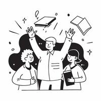 Teachers welcoming students back concept as High resolution image of teachers welcoming students back to school with a glossy backdrop showcasing the excitement and readiness for t Dynamic Set 2 vector
