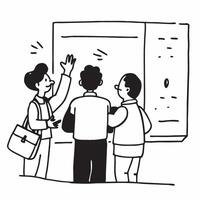 Teachers greeting students at door concept as High resolution image of teachers greeting students at the classroom door with a glossy backdrop showcasing their warmth and readiness Dynamic vector