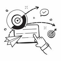 Target icon with copy space on a tech themed background concept as A image of a target icon with generous copy space on a tech themed background ideal for business goals and Dynamic vector