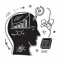 Teacher double exposure with chalkboard concept as A teachers profile merged with a chalkboard full of equations and diagrams representing education and knowledge sharing Perfect Dynamic vector
