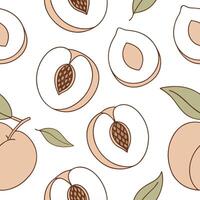 Sweet peach and nectarine seamless tile pattern with soft pastel colors for a mellow summer vibe concept as Soft pastel peaches and nectarines create a seamless tile pattern bringi Dynamic vector