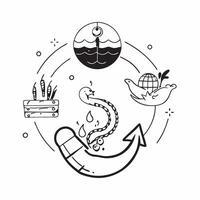 Sustainable seafood supply chain concept as High resolution image of a sustainable seafood supply chain with a glossy backdrop highlighting the journey from sea to plate in respons Dynamic vector