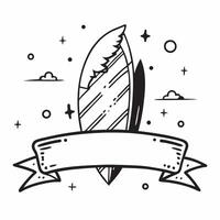 Surfboard and beach ball icon with ample space for text and graphics concept as An iconographic surfboard and beach ball design offering ample space for both text and graphics perf Dynamic vector