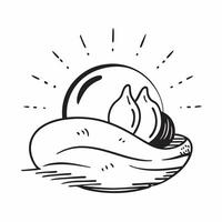 Sunrise icon with copy space on a white background concept as A image of a sunrise icon with generous copy space on a white background ideal for new beginnings and retiremen Dynamic vector